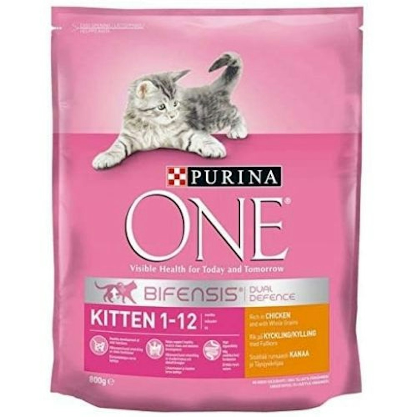 Purina ONE Kitten Dry Cat Food Chicken & Wholegrain 800g (Case of 4)