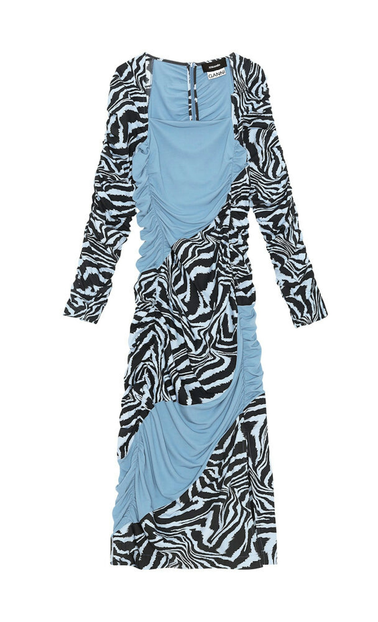 Ganni x Ahluwalia, Ruched Mesh Poplin Midi Dress, £305