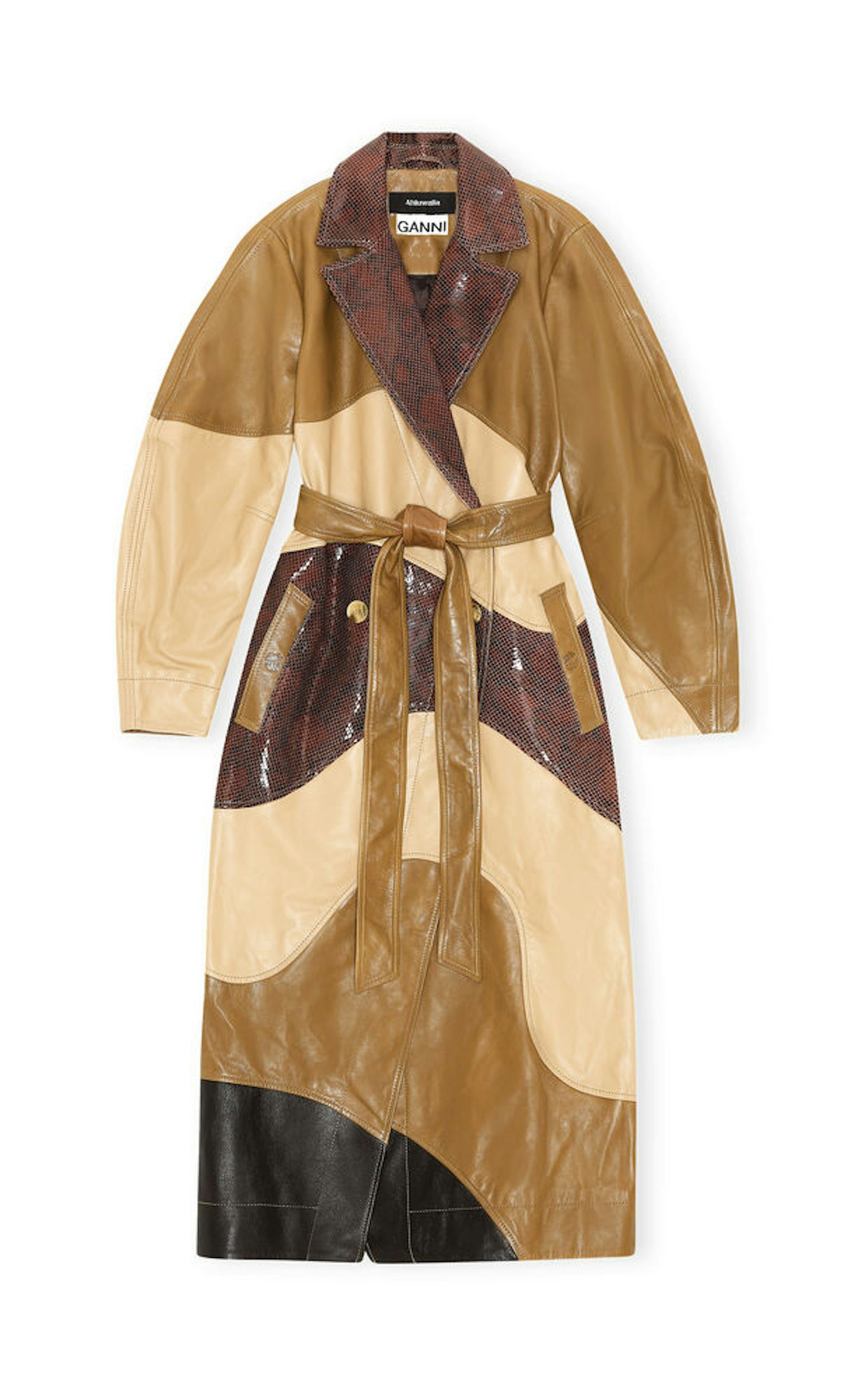Ganni x Ahluwalia, Leather Wrap Coat, £1,195