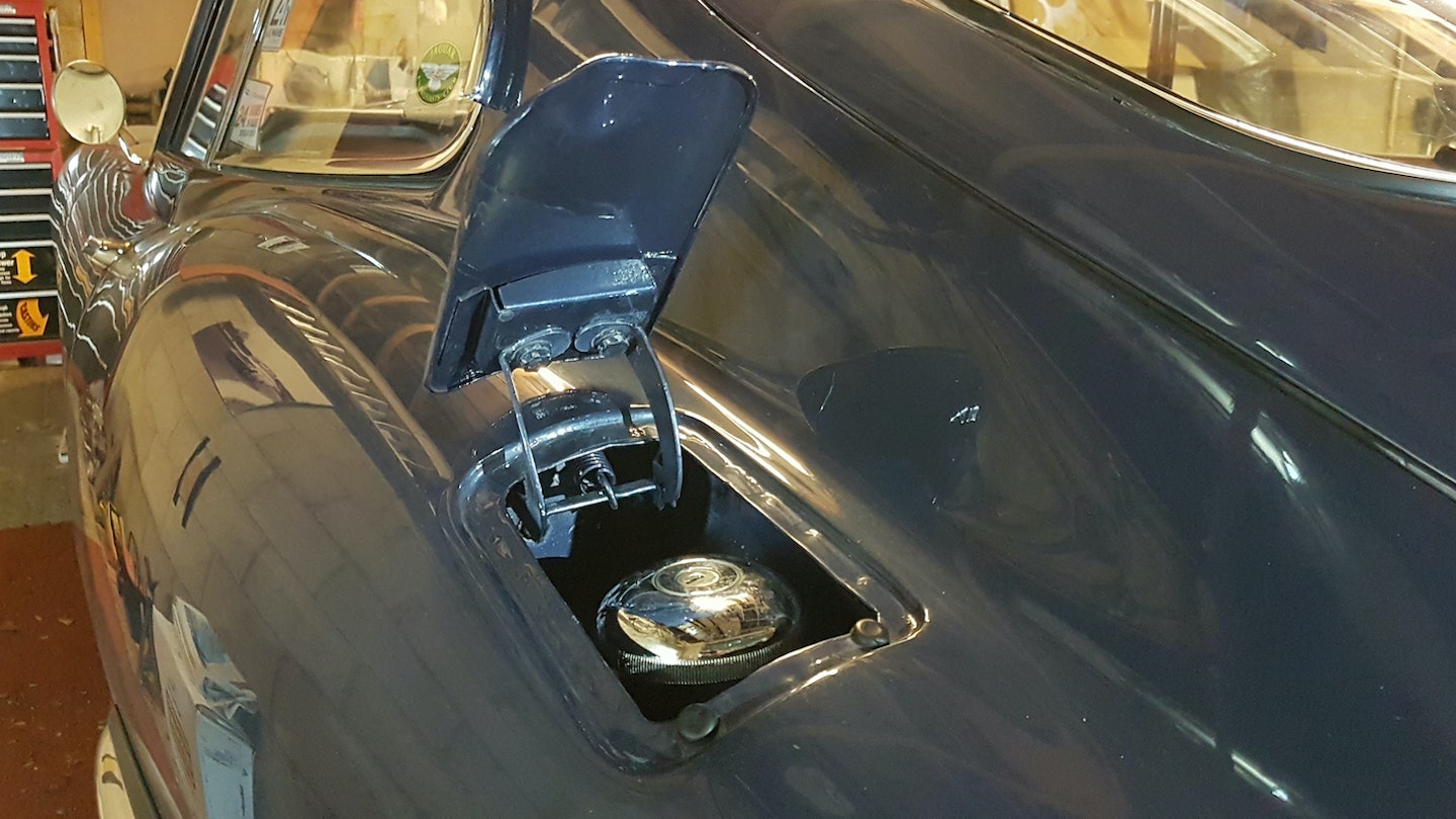 Fuel cap on a classic car