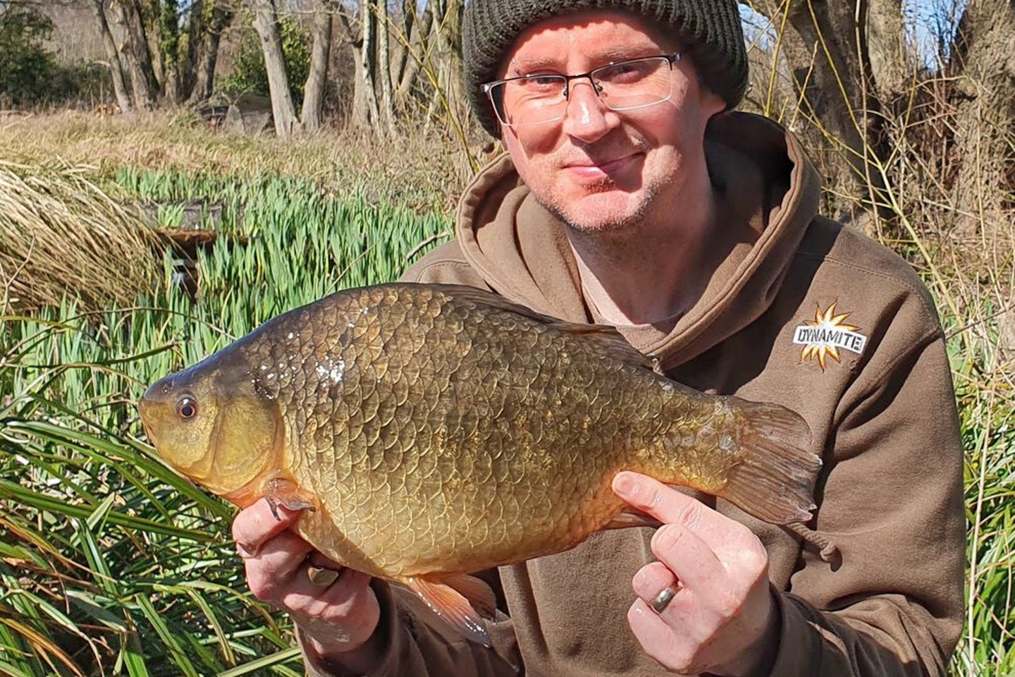 Kevin Sanders and his new PB crucian