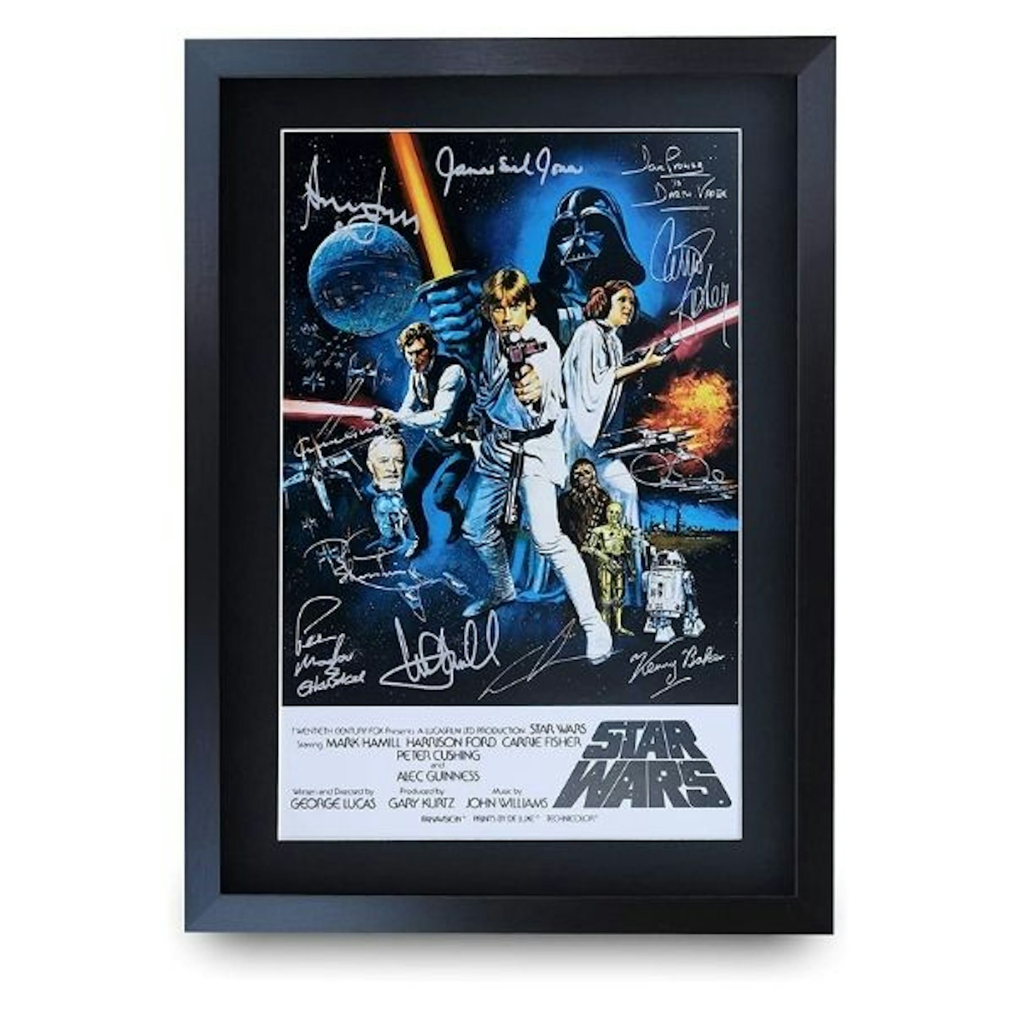 HWC Trading A3 FR Star Wars a New Hope Movie Poster Cast Signed Gift Printed