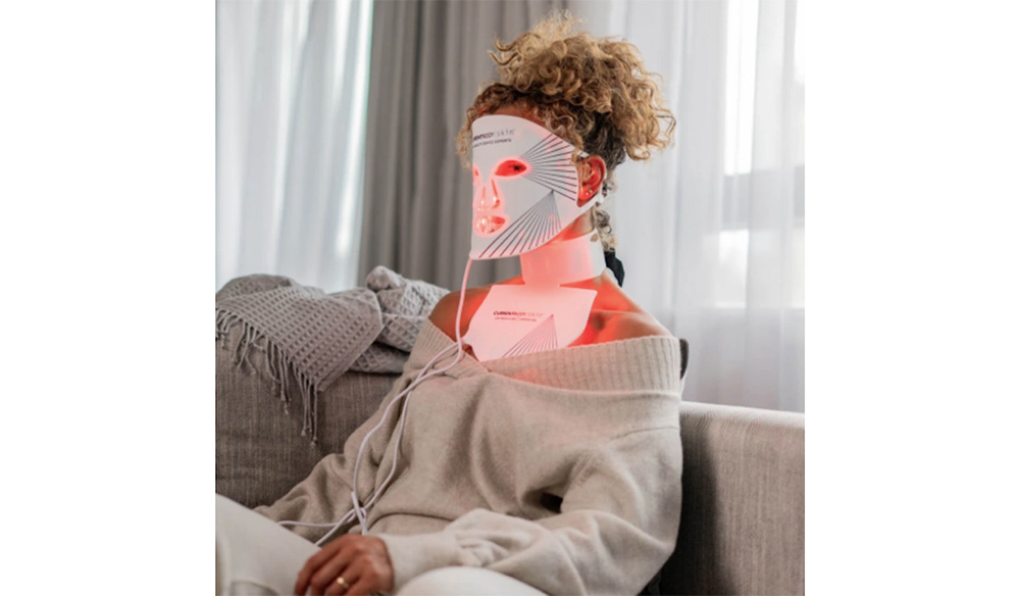 A LED face mask