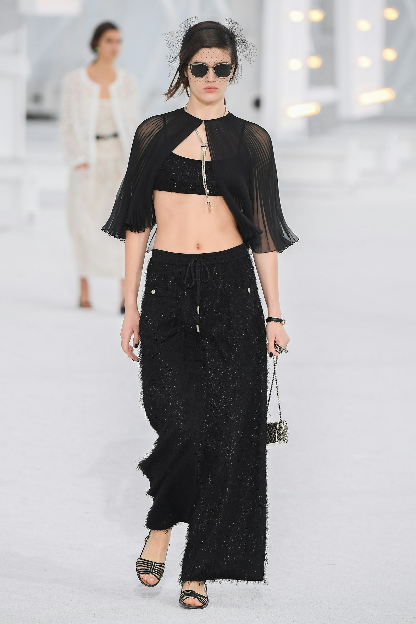 A model wearing all-black at Chanel SS21