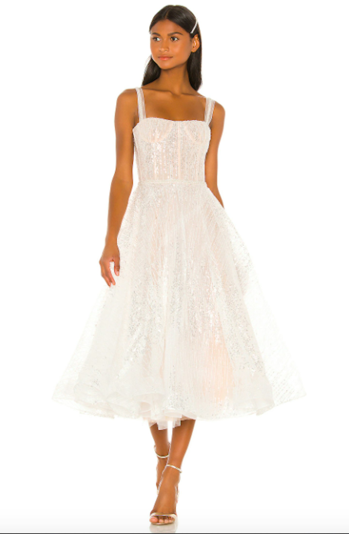 best high street wedding dresses Bronx and Banco, Bridal Midi Dress, £759