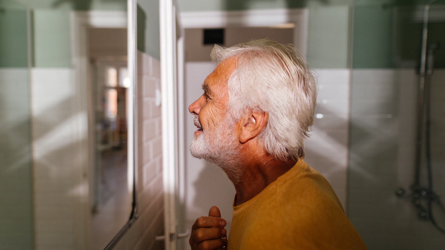 Man doing skincare regime