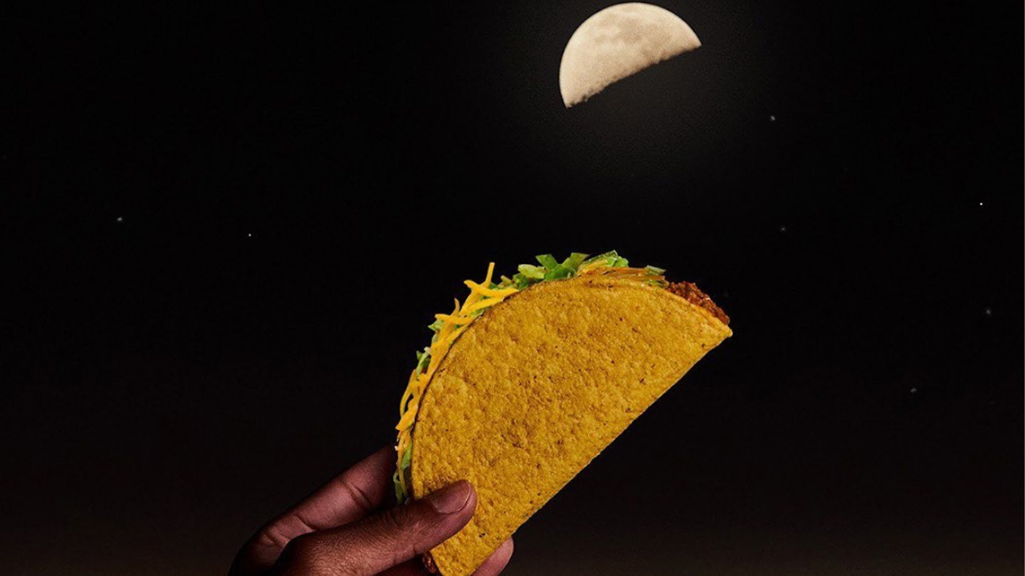 Taco shaped Moon with Taco Bell Cruchy Taco 