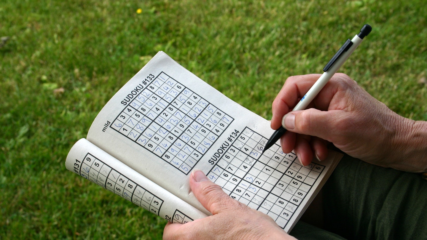 Gentleman Playing Sudoku 