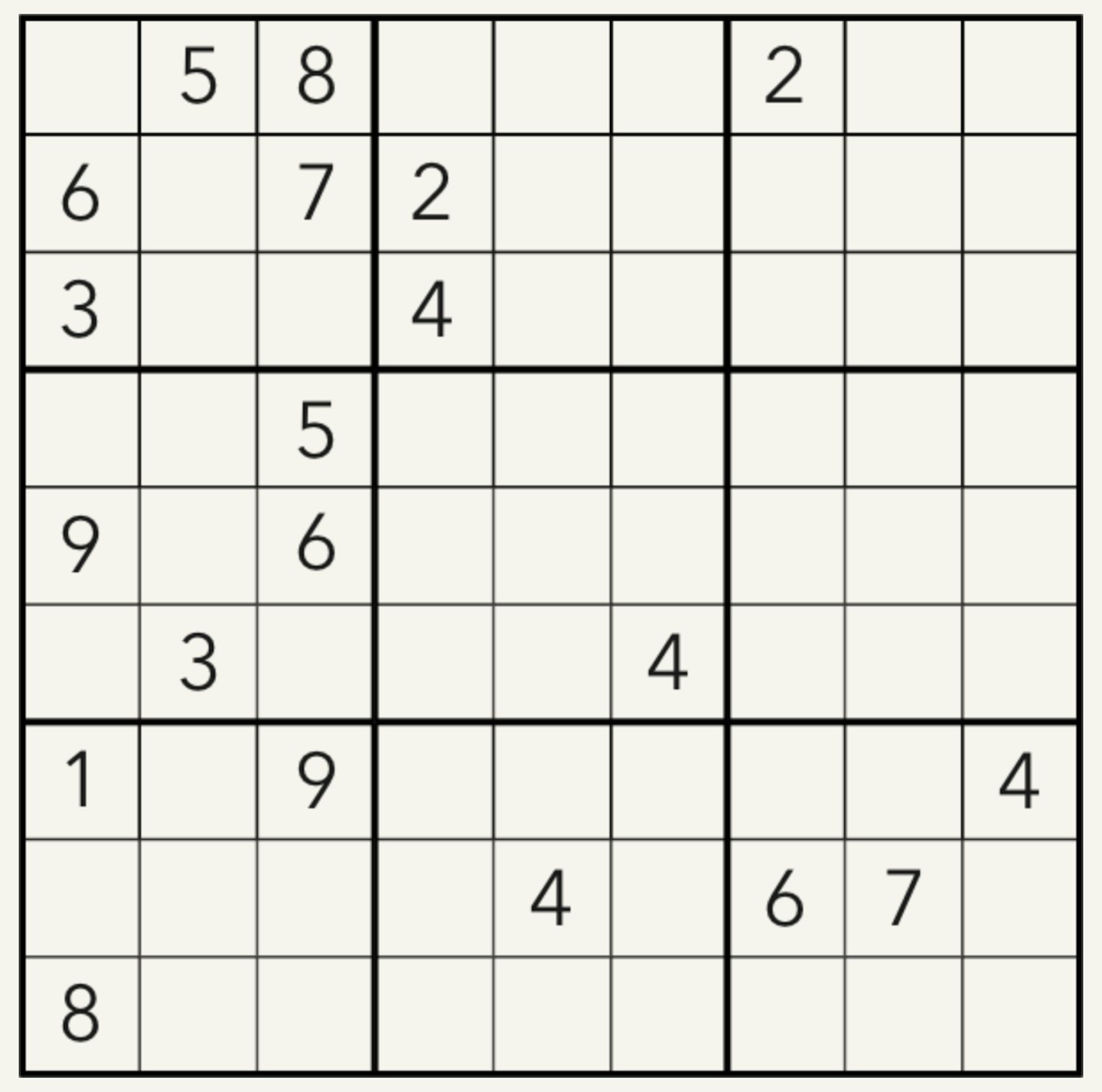 Sudoku grid example