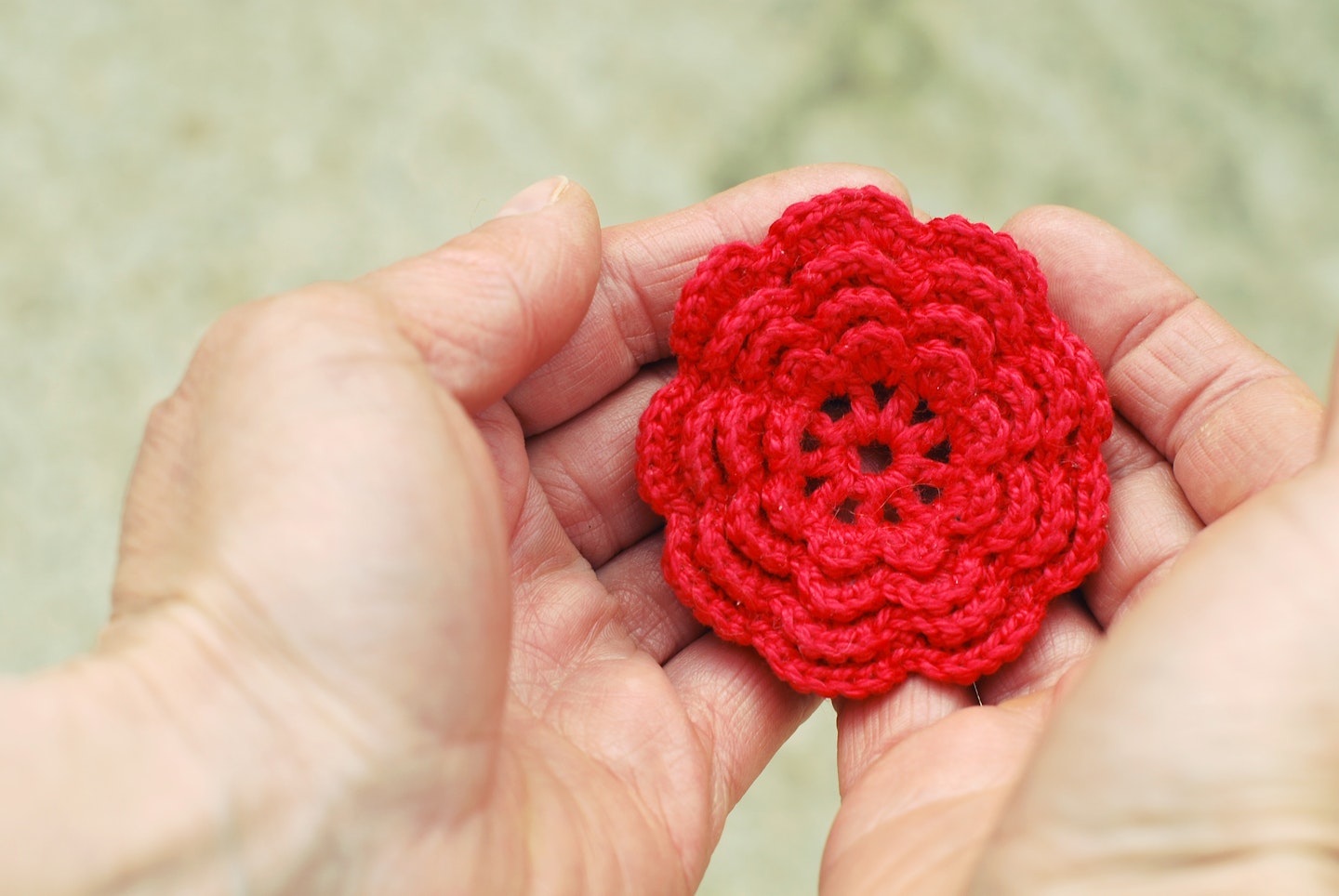 Red Crochet Flower