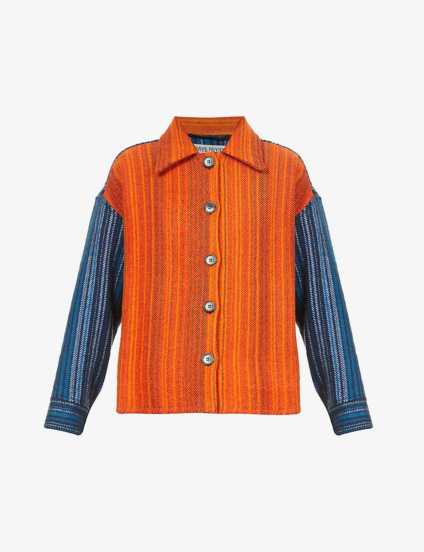 Rave Review, Striped Upcycled-Wool Jacket, £715