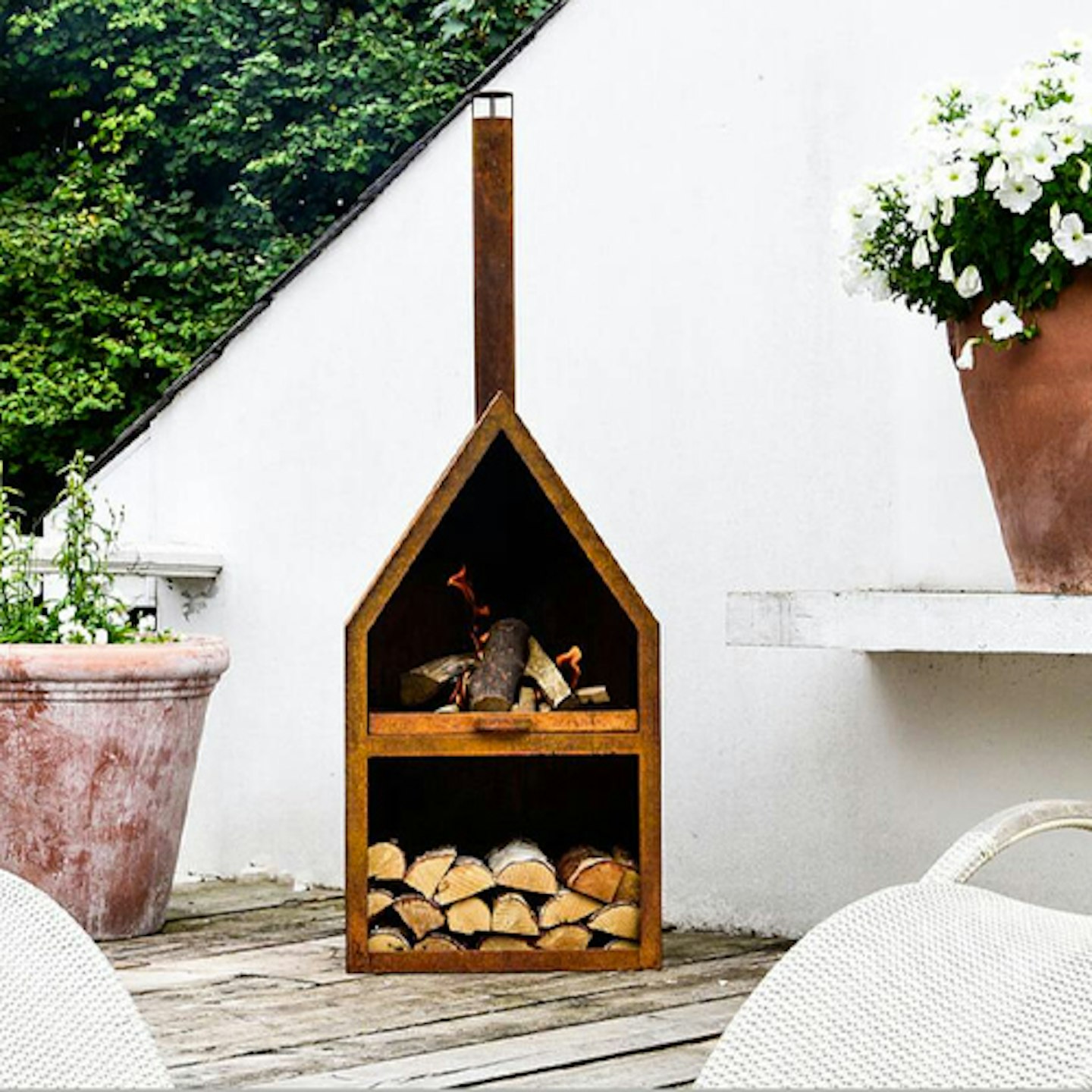 The Forest & Co Tall Chimney Outdoor Fireplace