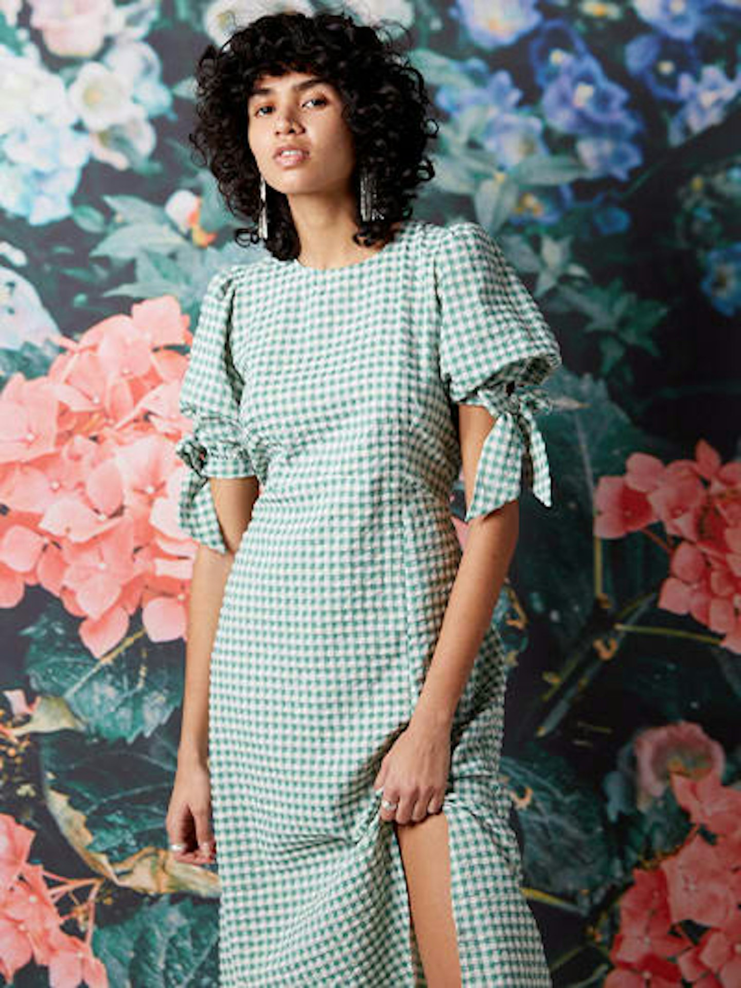 Nobody's Child, Green Gingham Midi Dress, £45