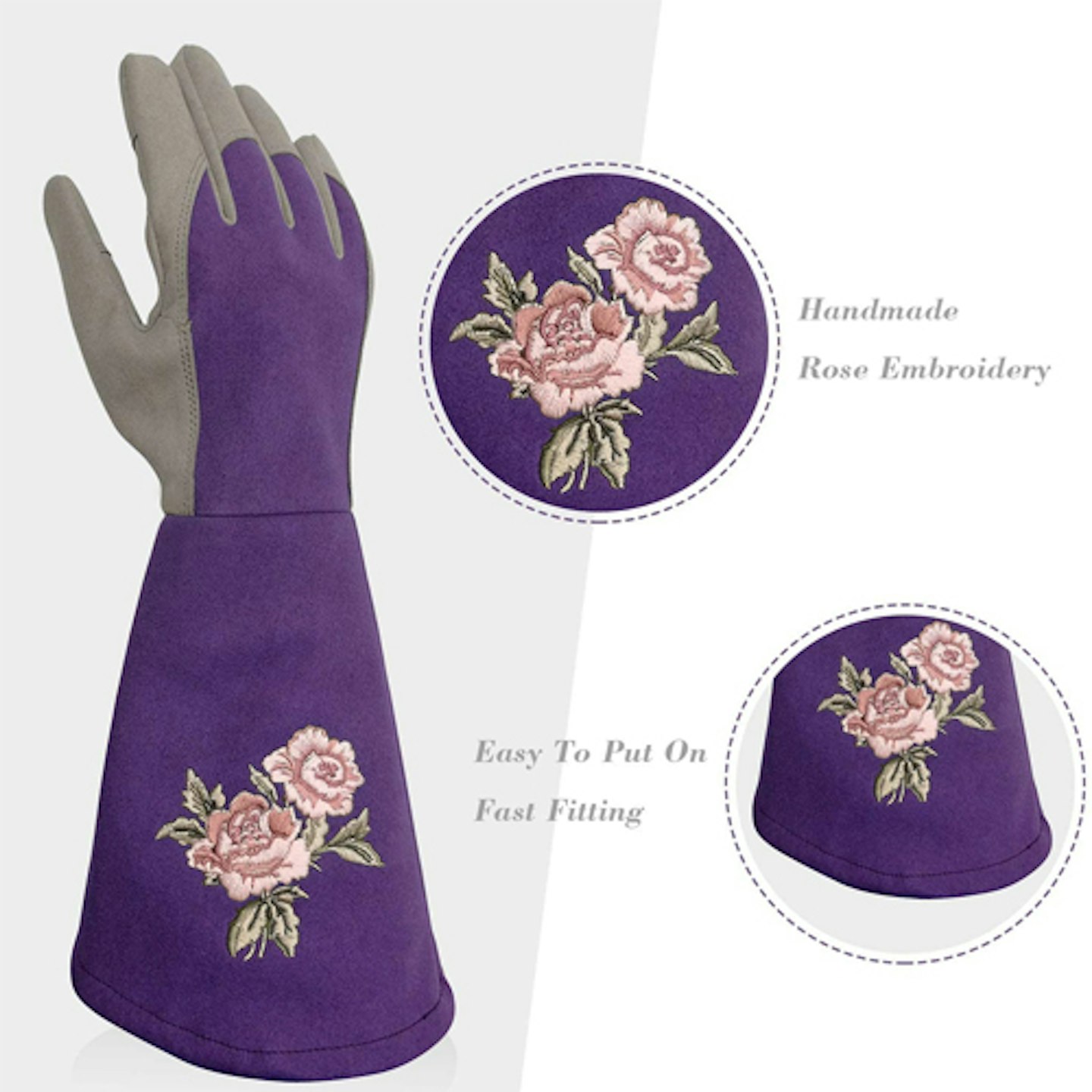 Intra-FIT Rose Embroidery Pruning Gloves Gardening Gloves