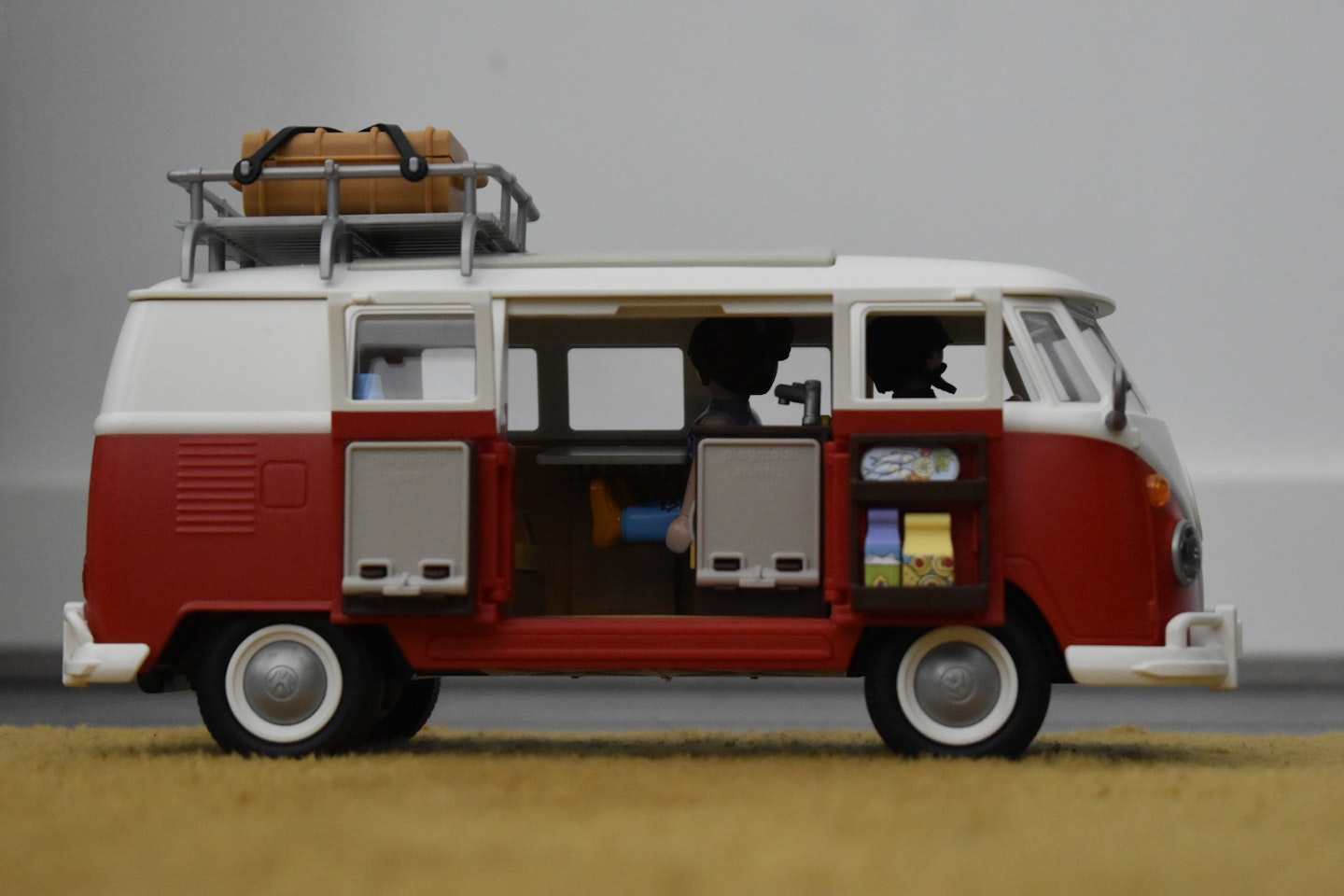 Playmobil VW Campervan with the side doors open
