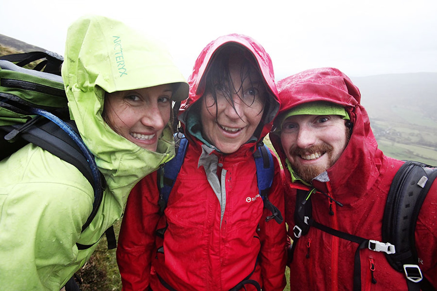 Waterproof jackets in the Lake District rain