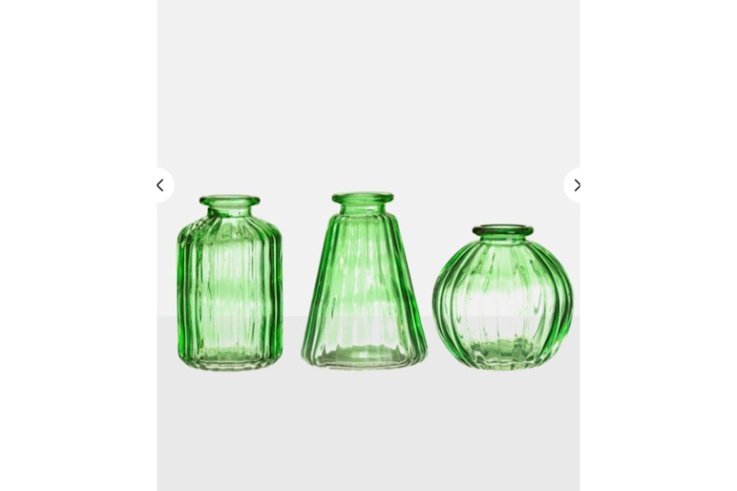 sass & belle green glass bud vases - set of 3