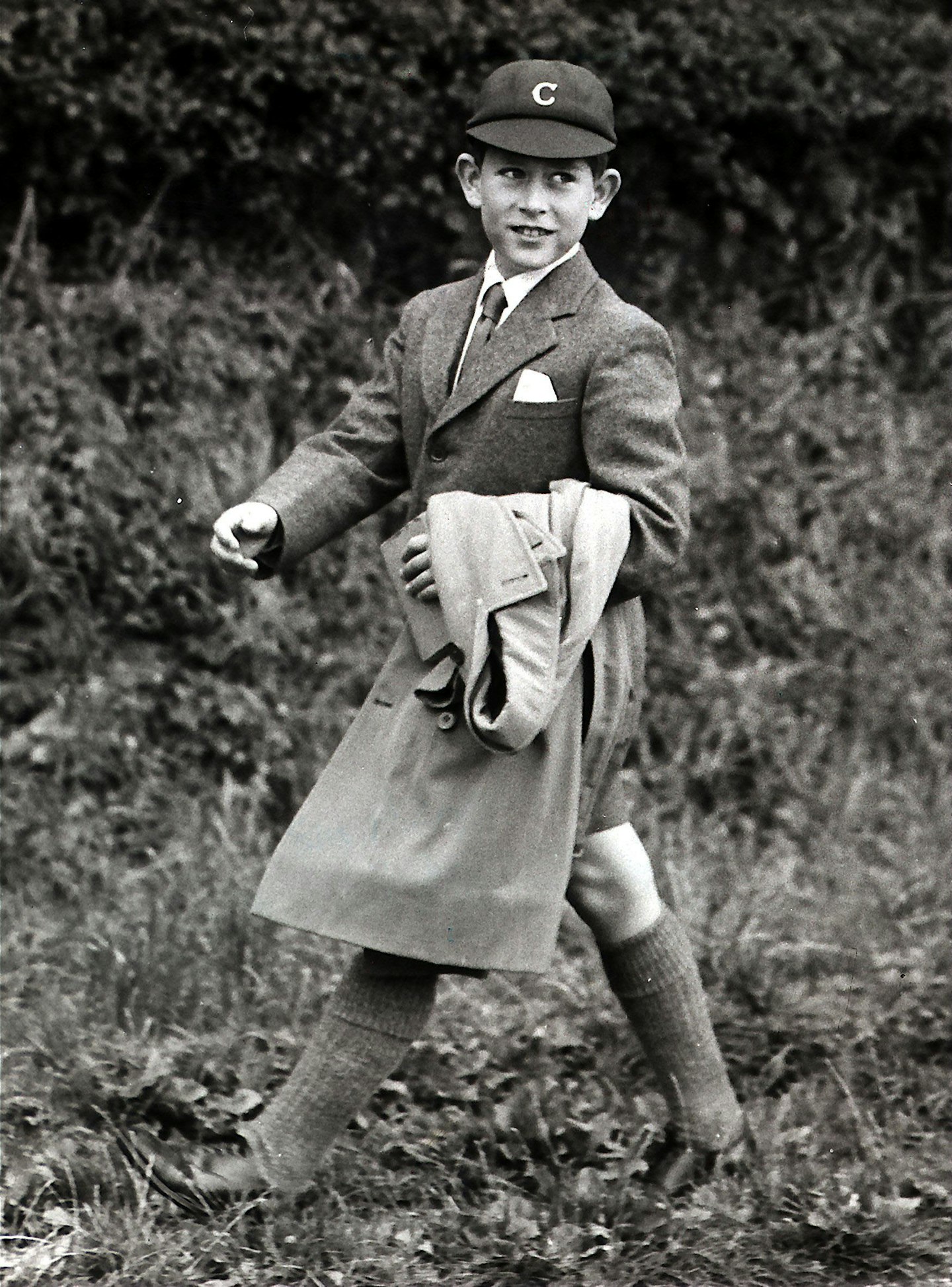 Young Prince Charles in his school uniform.