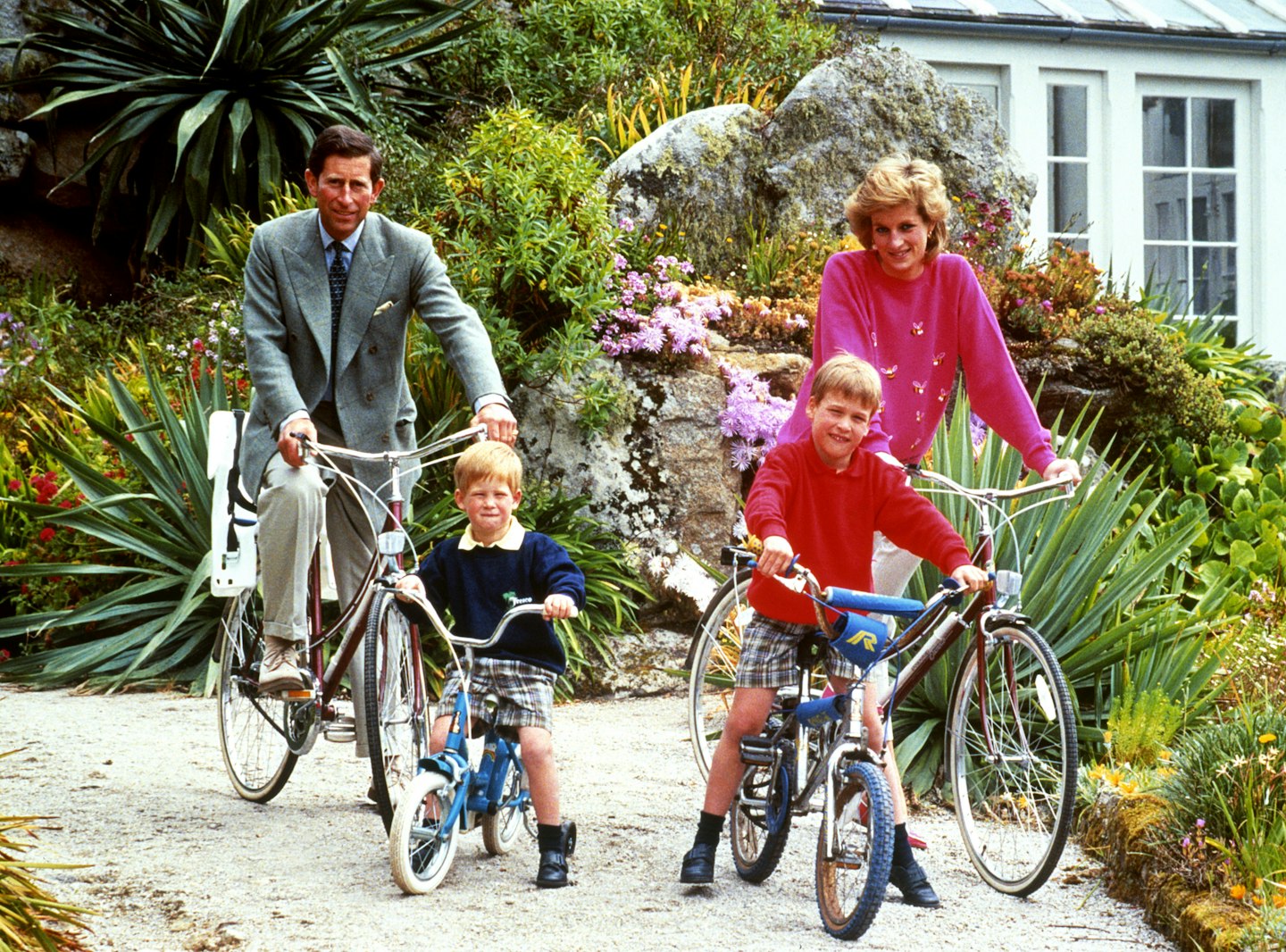 The Prince and Princess of Wales with sons