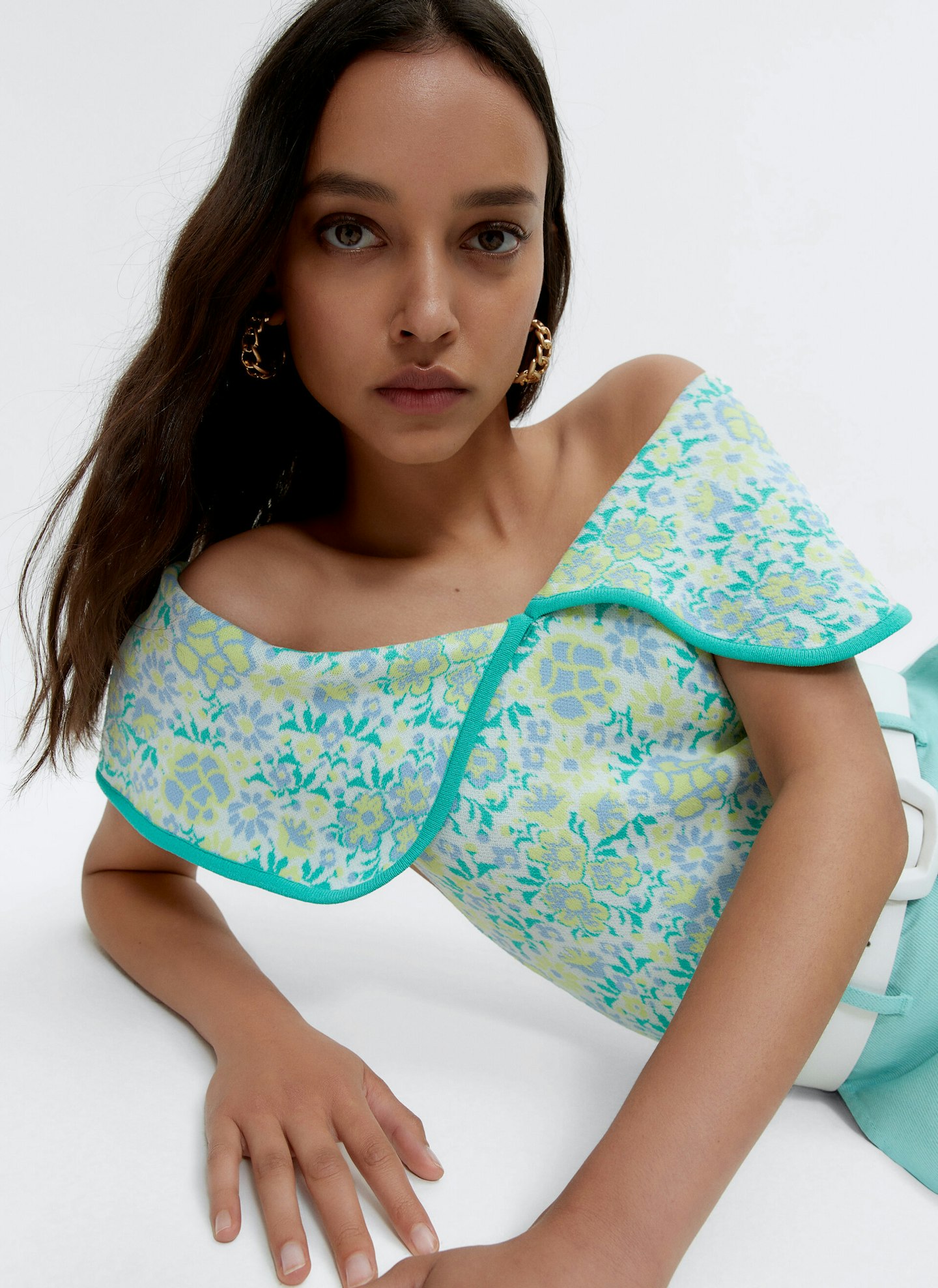 Uterqu00fce, Floral Jacquard Knit Top, £80