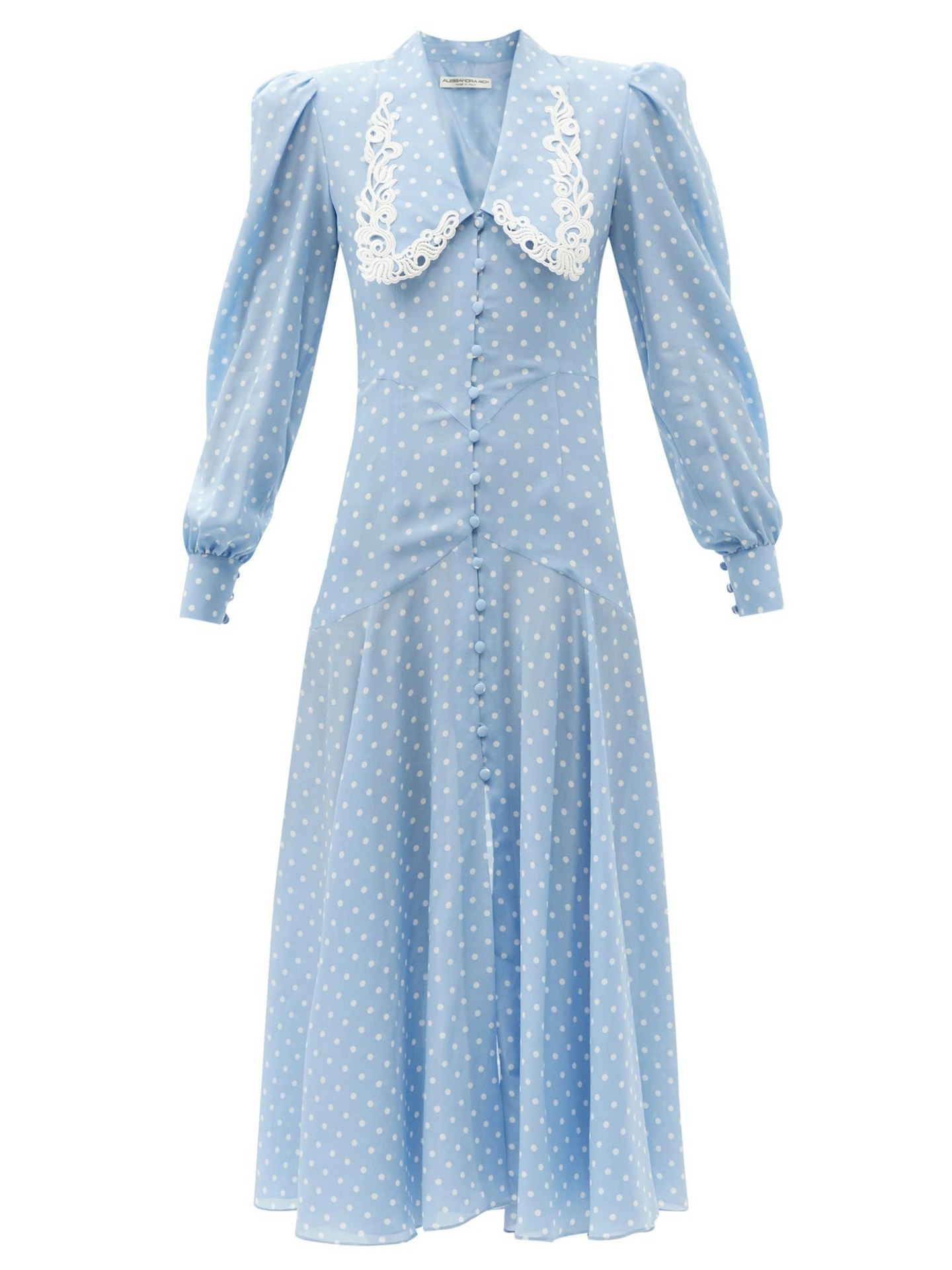 Alessandra Rich, Dropped-Waist Polka-Dot Silk Dress, £1,520