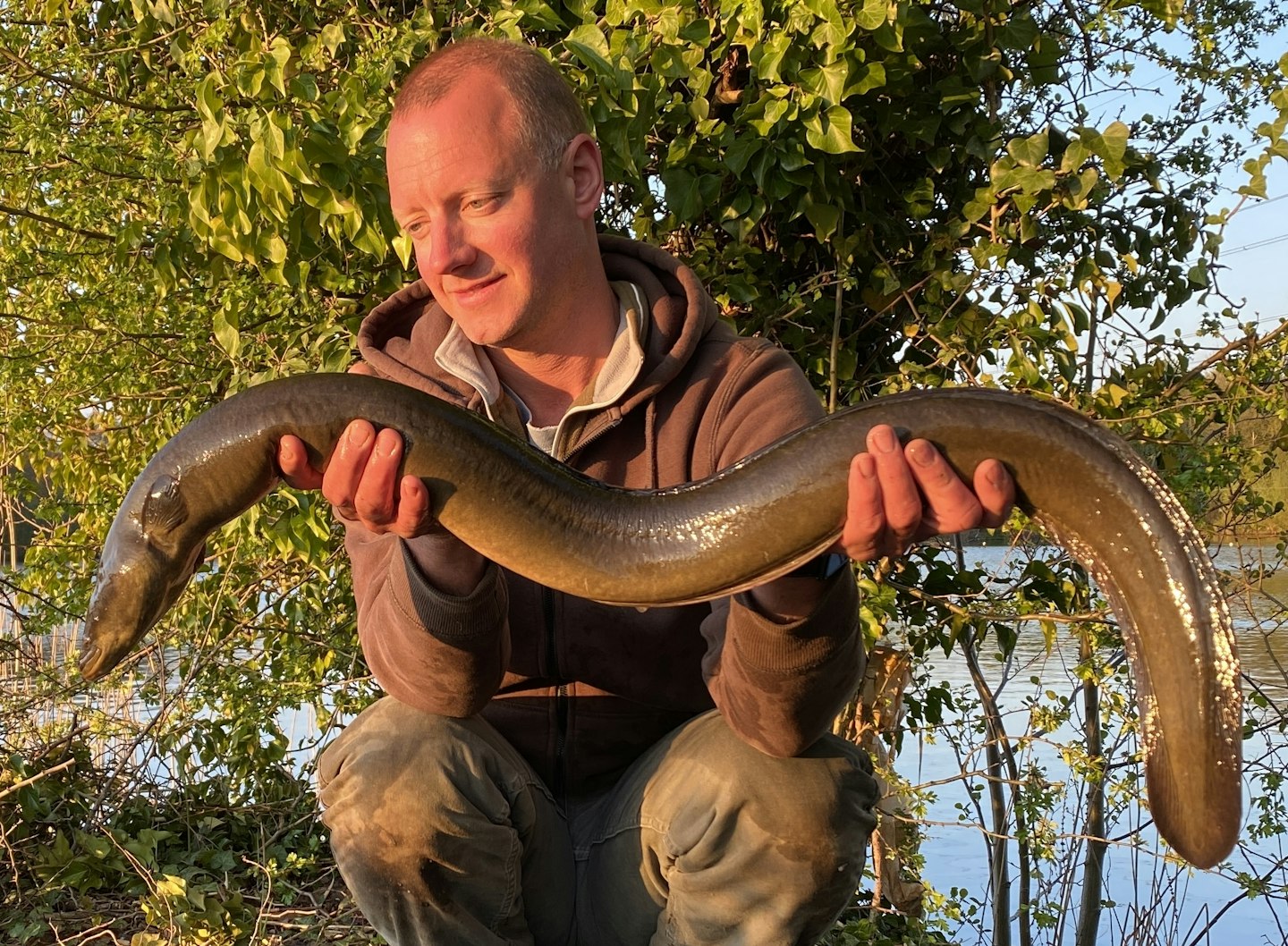 Gavin Barrett and his 6lb 3oz eel