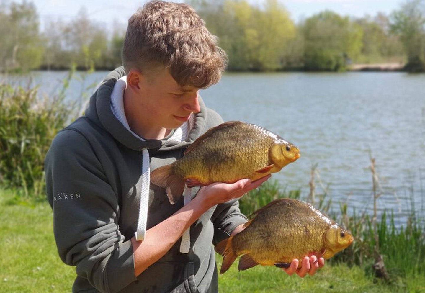 Alexander Noke and his brace of crucians 