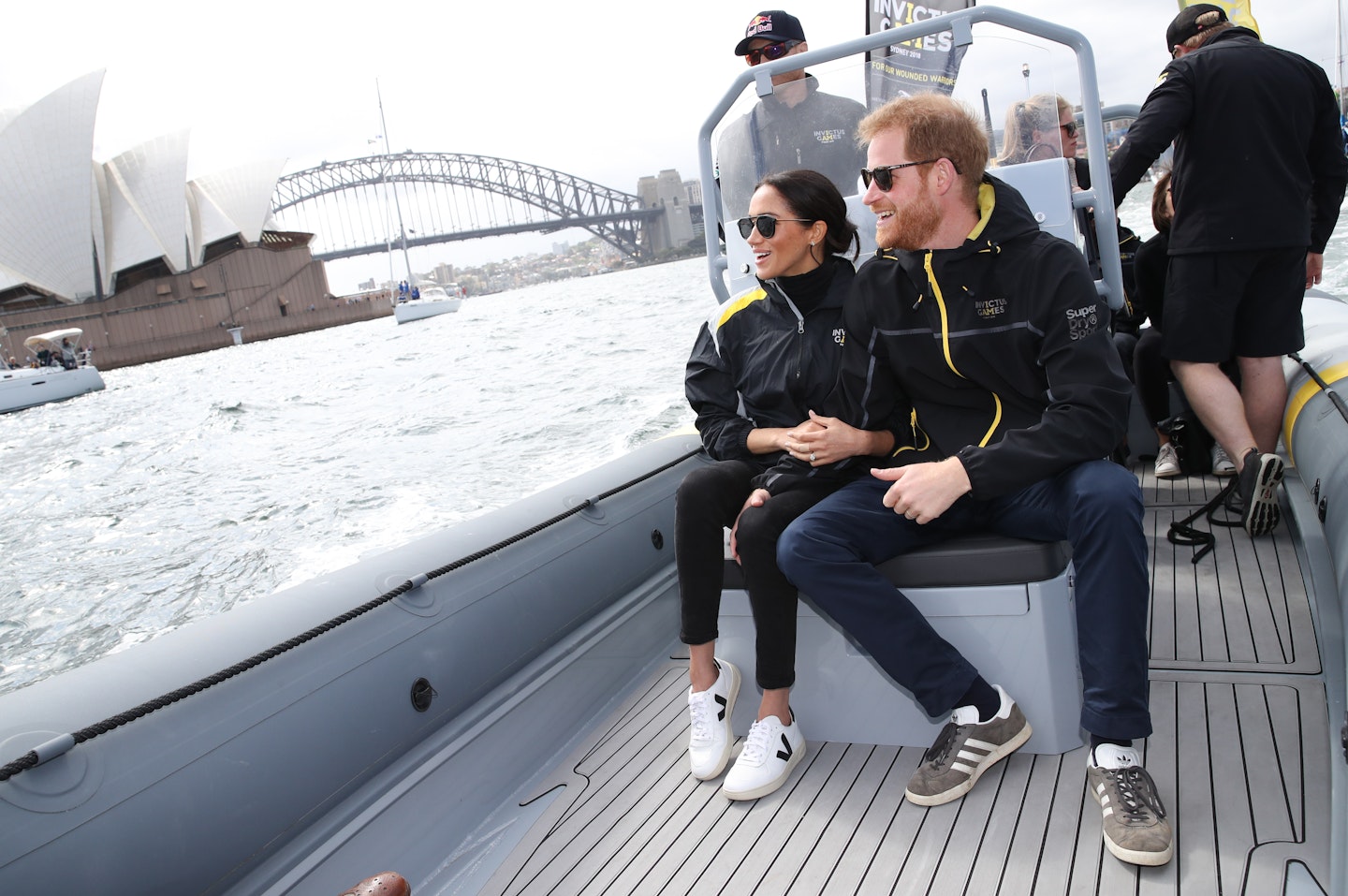 Prince Harry and Meghan Markle on a boat in Sydney, Australia