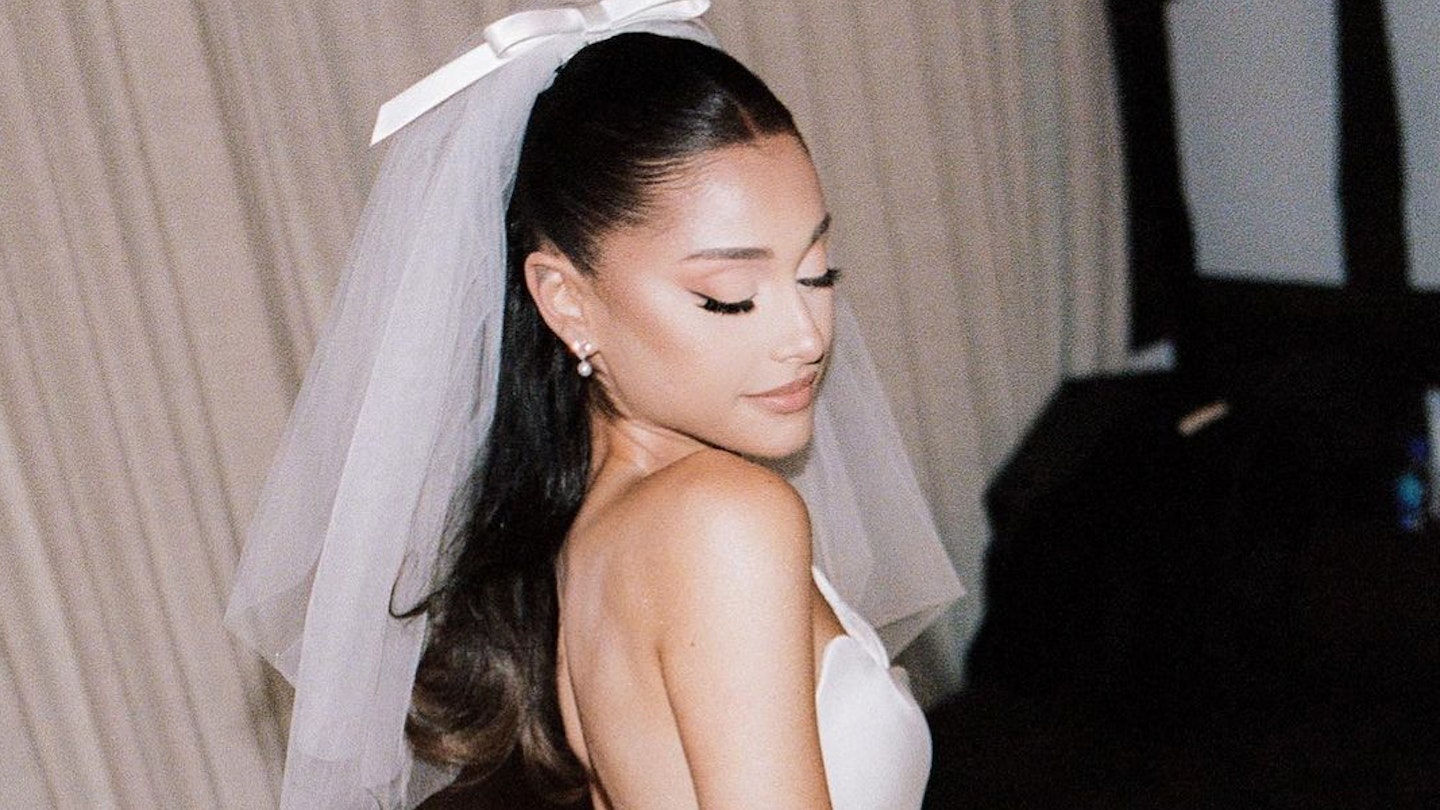 princess ariana grande wedding dress All About Ariana Grande's Custom Wedding Dress and Bridal Accessories