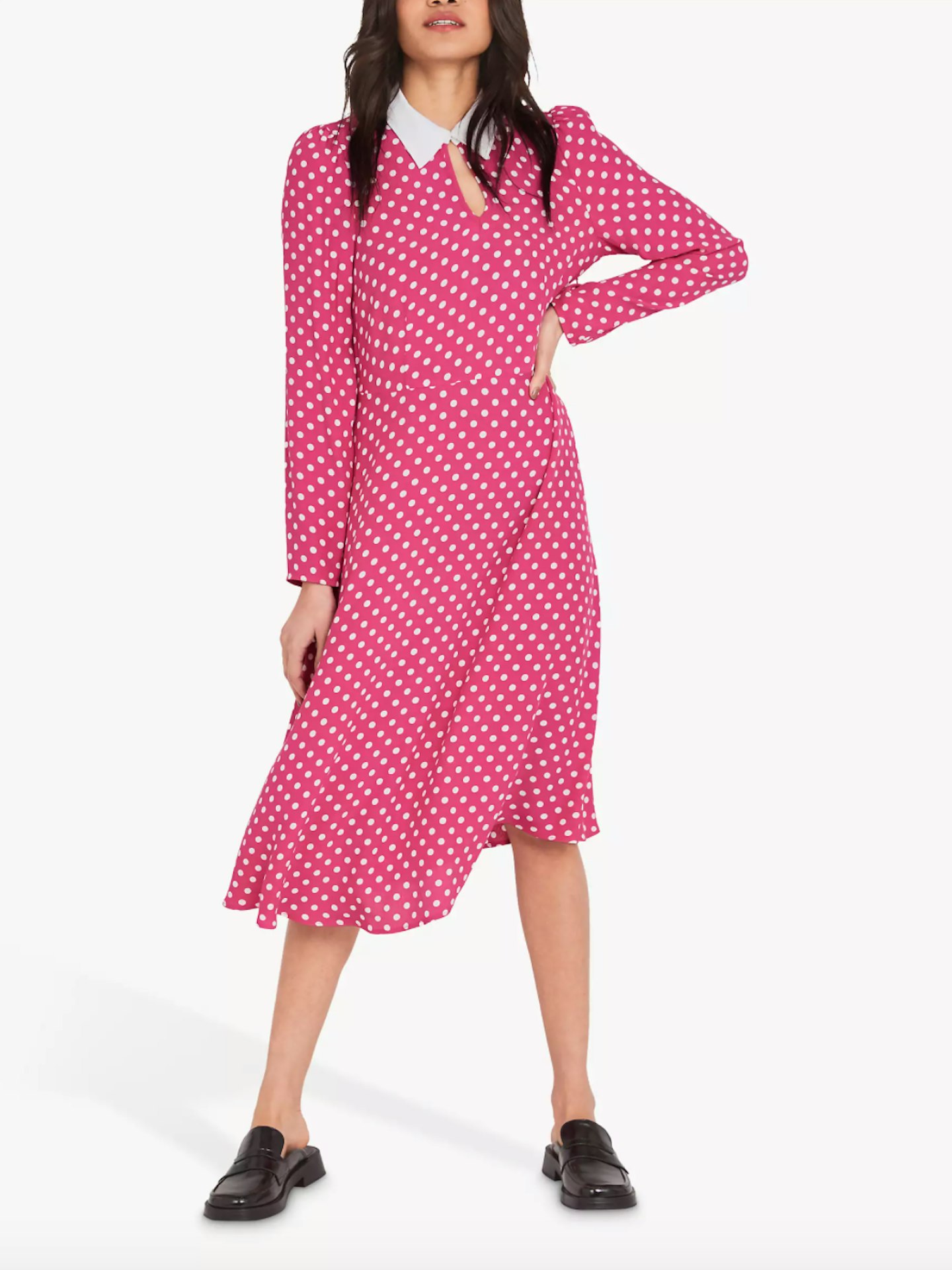 Finery Julieta Polka Dot Collared Dress