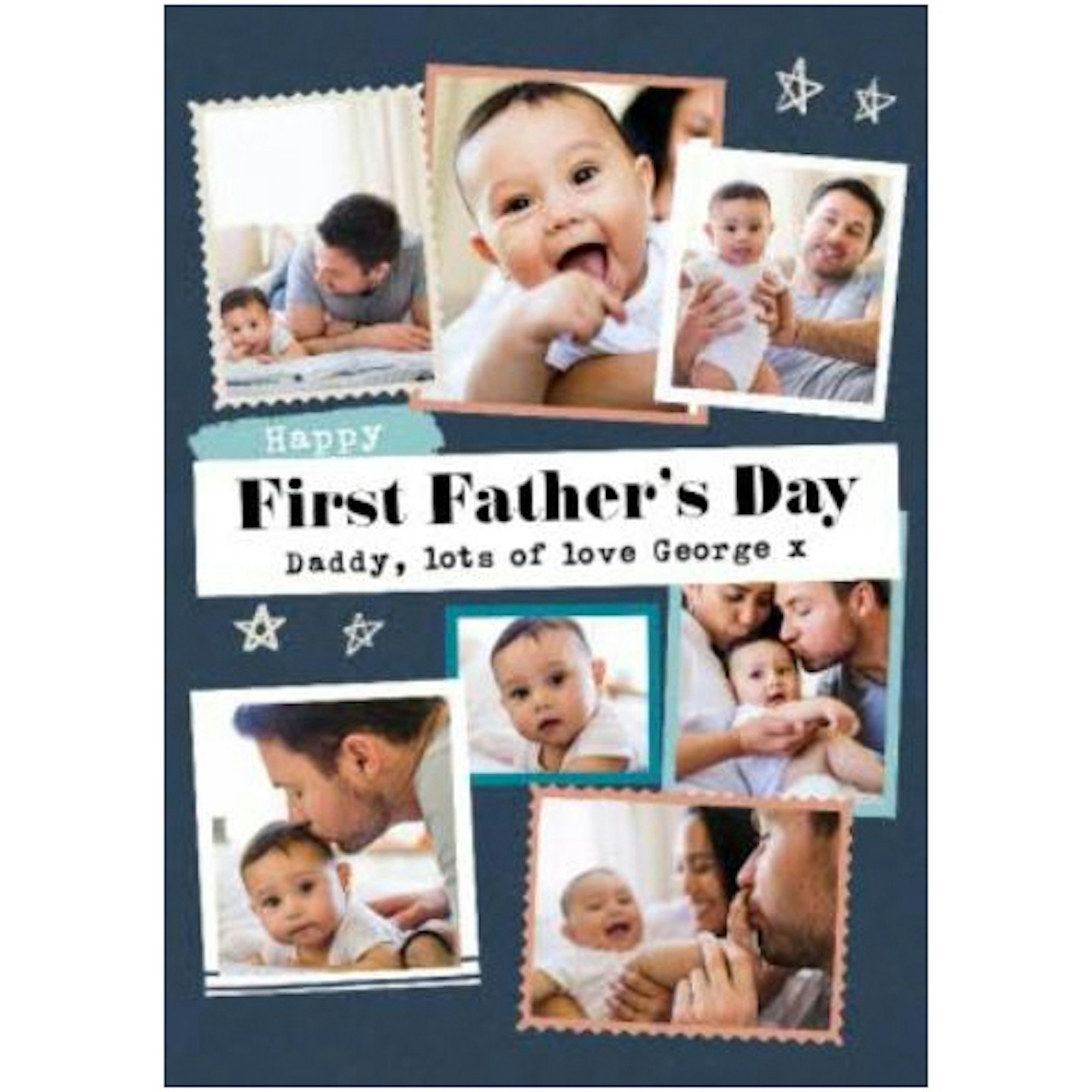 First Father's Day Gifts: Modern Photo Collage Father's Day Card