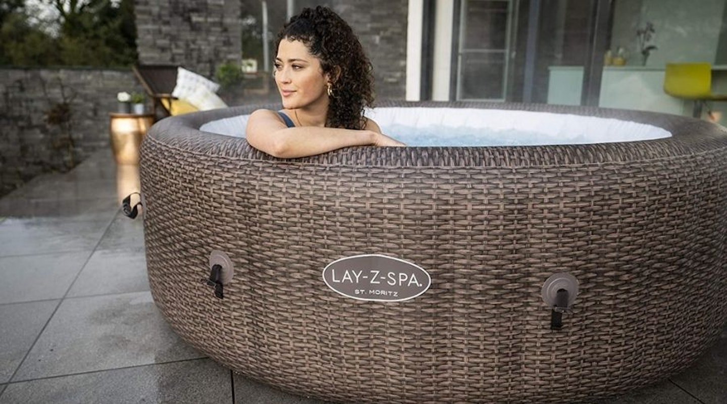 woman in hot tub