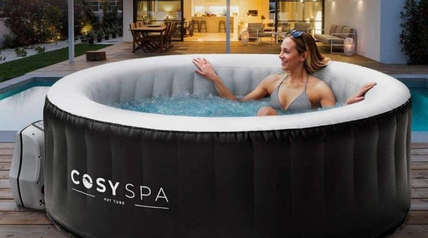 woman in cosy spa hot tub