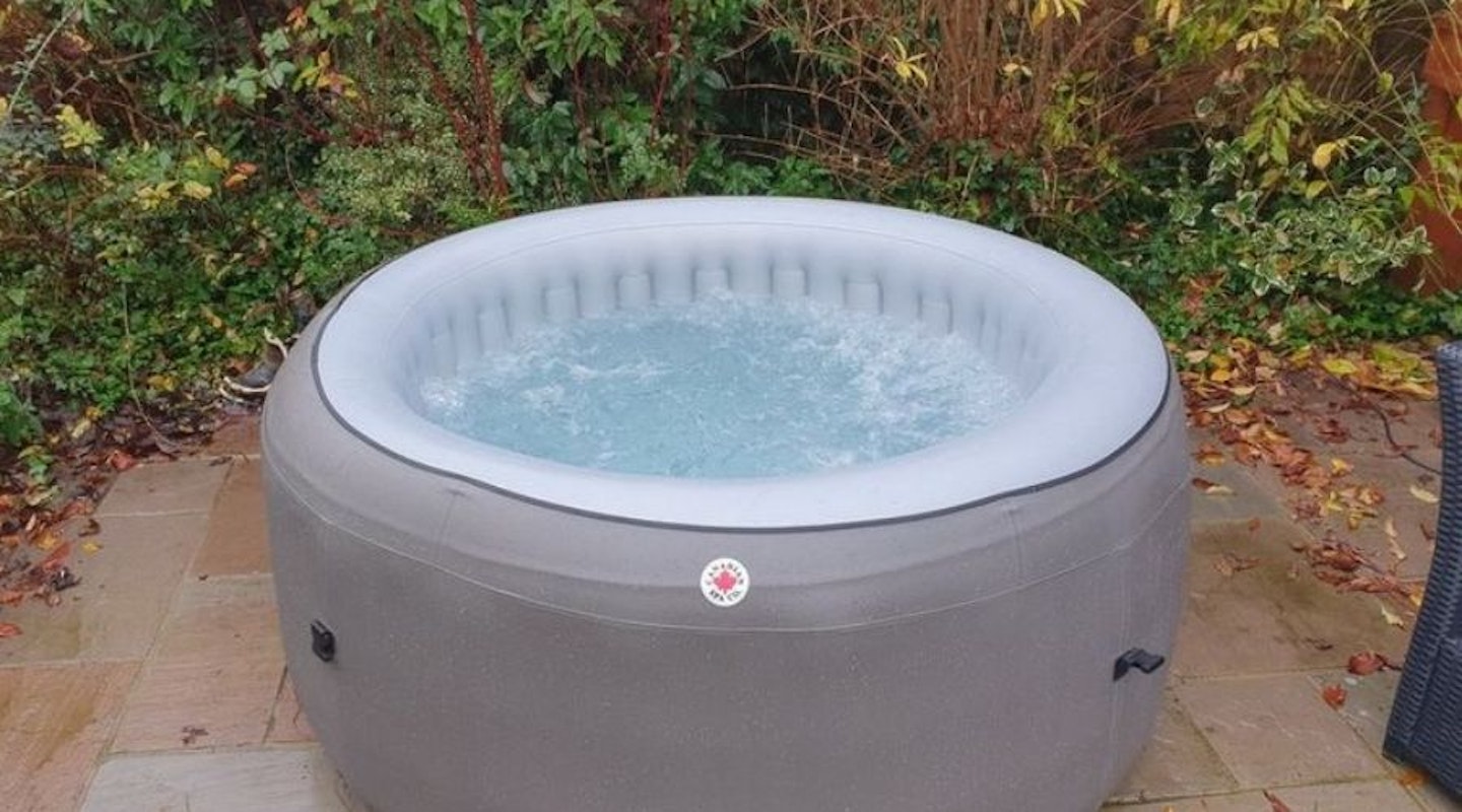 grey hot tub