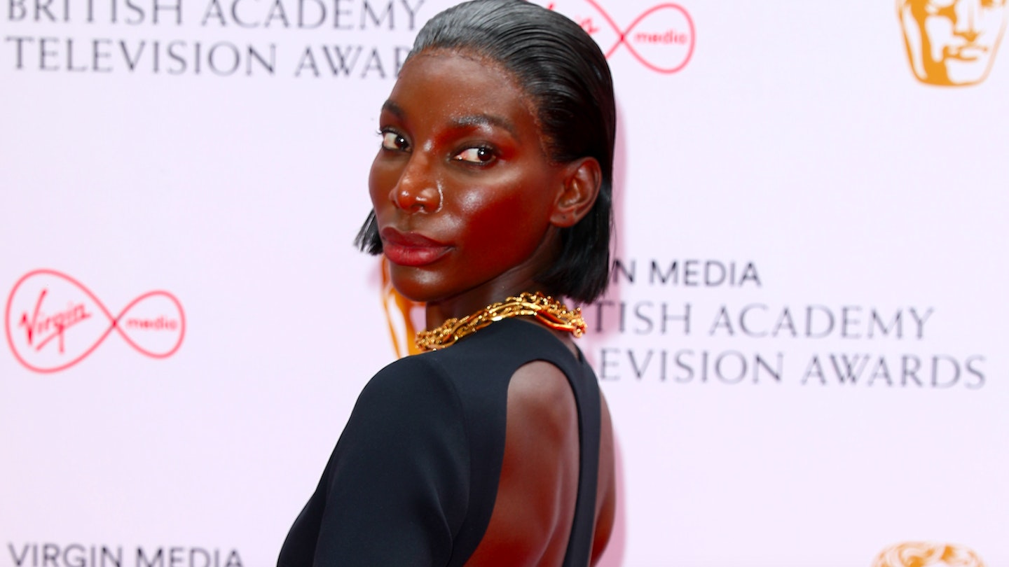 Michaela Coel wearing a black gown at the BAFTA TV Awards 