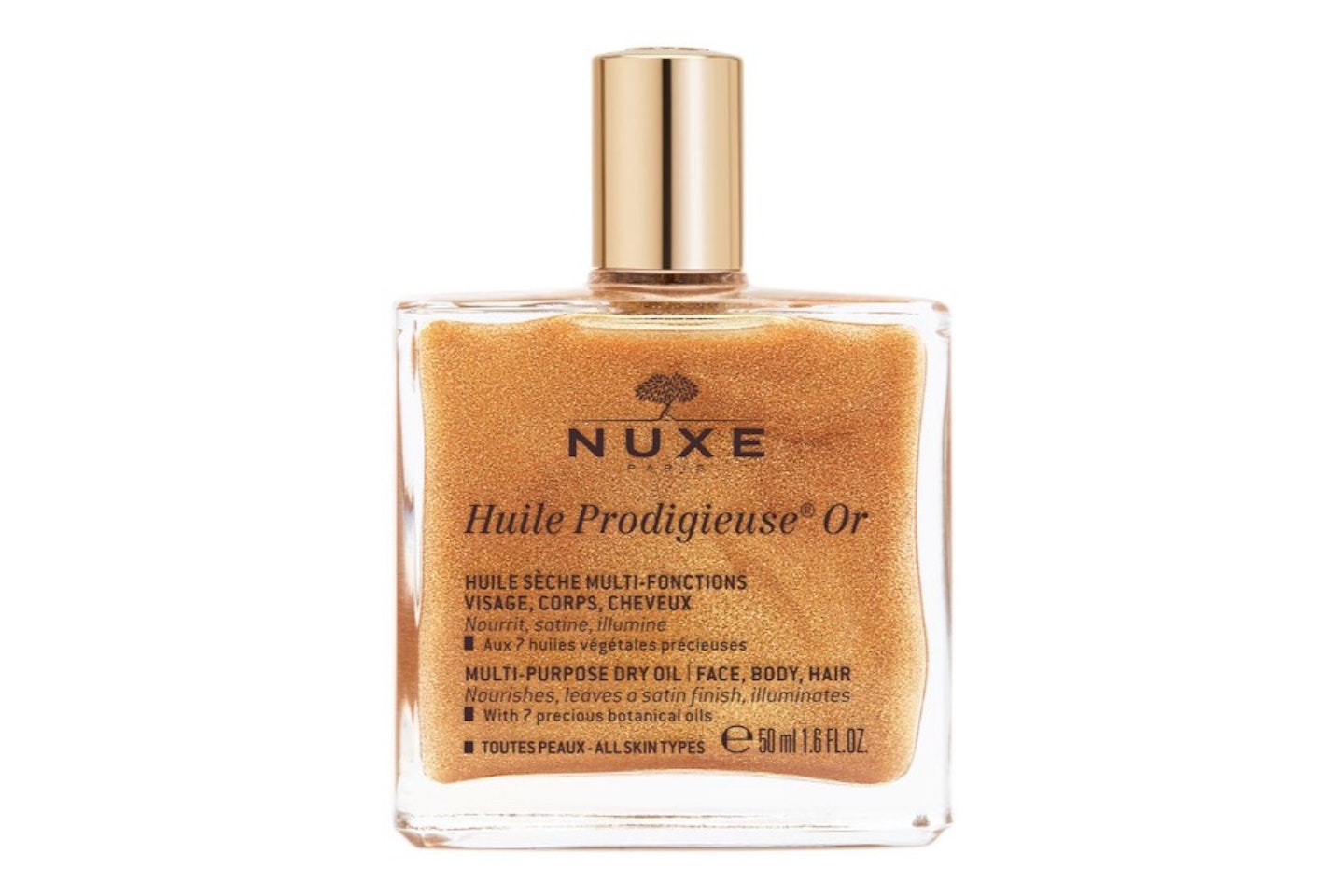 NUXE Huile Prodigieuse Or Golden Shimmer Multi-Purpose Dry Oil for Face, Body and Hair
