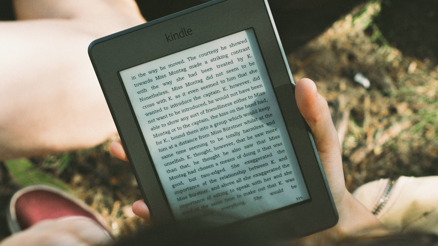 Amazon Kindle on a grass background