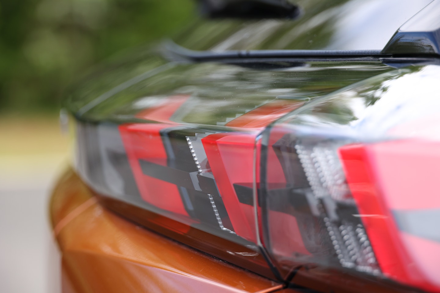 Rear light bokeh of Peugeot 2008 using Canon EOS R6