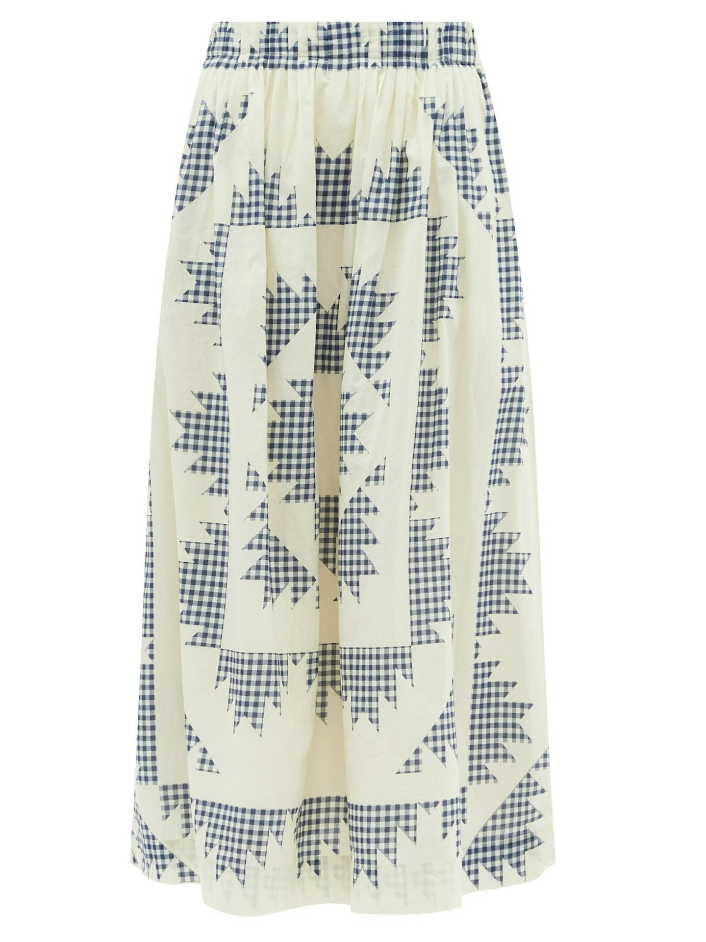 SEA, Gloucester Patchwork-Gingham Cotton Skirt, £315