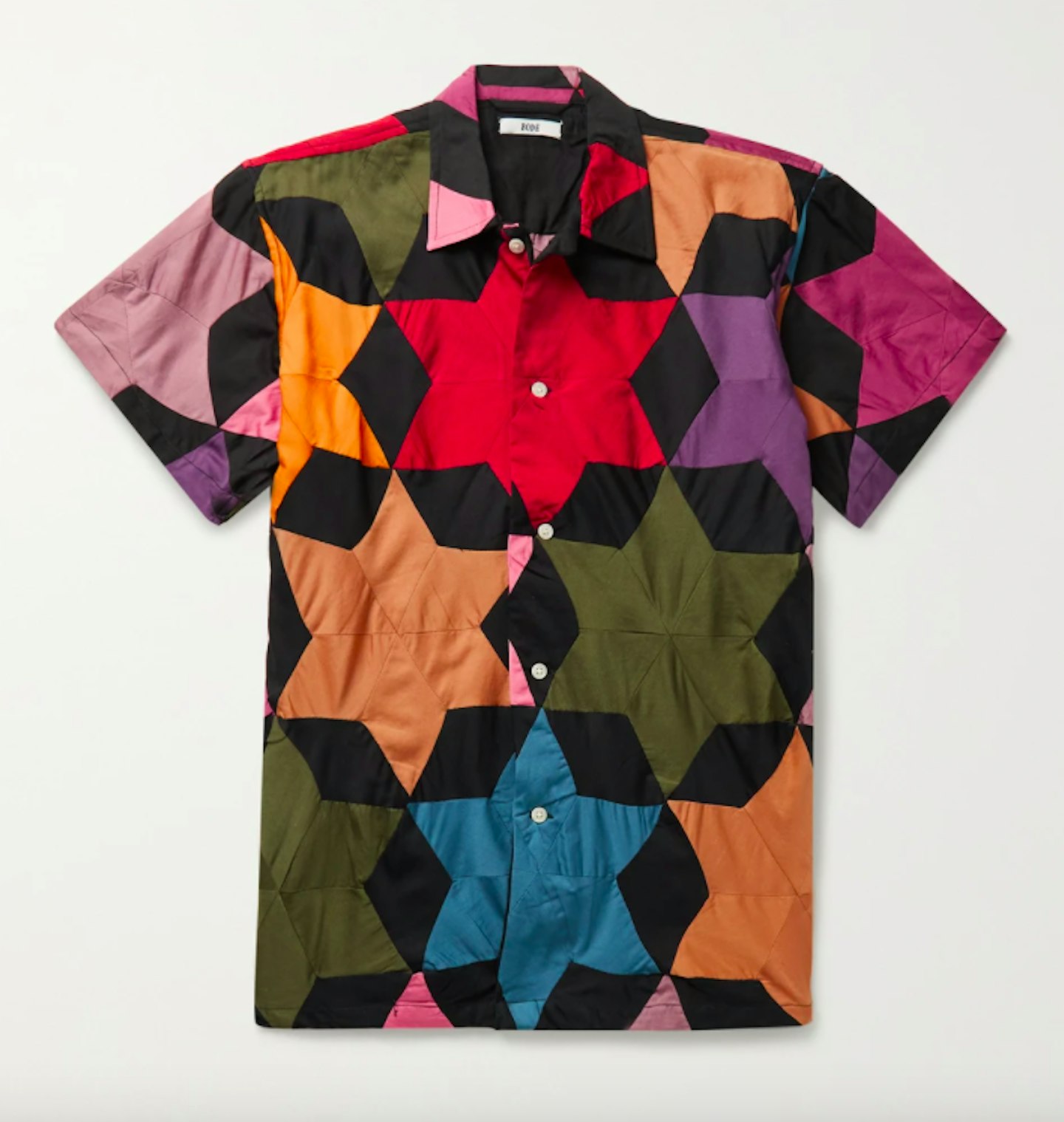 Bode, Rainbow Star Quilt Patchwork Cotton Shirt, £330