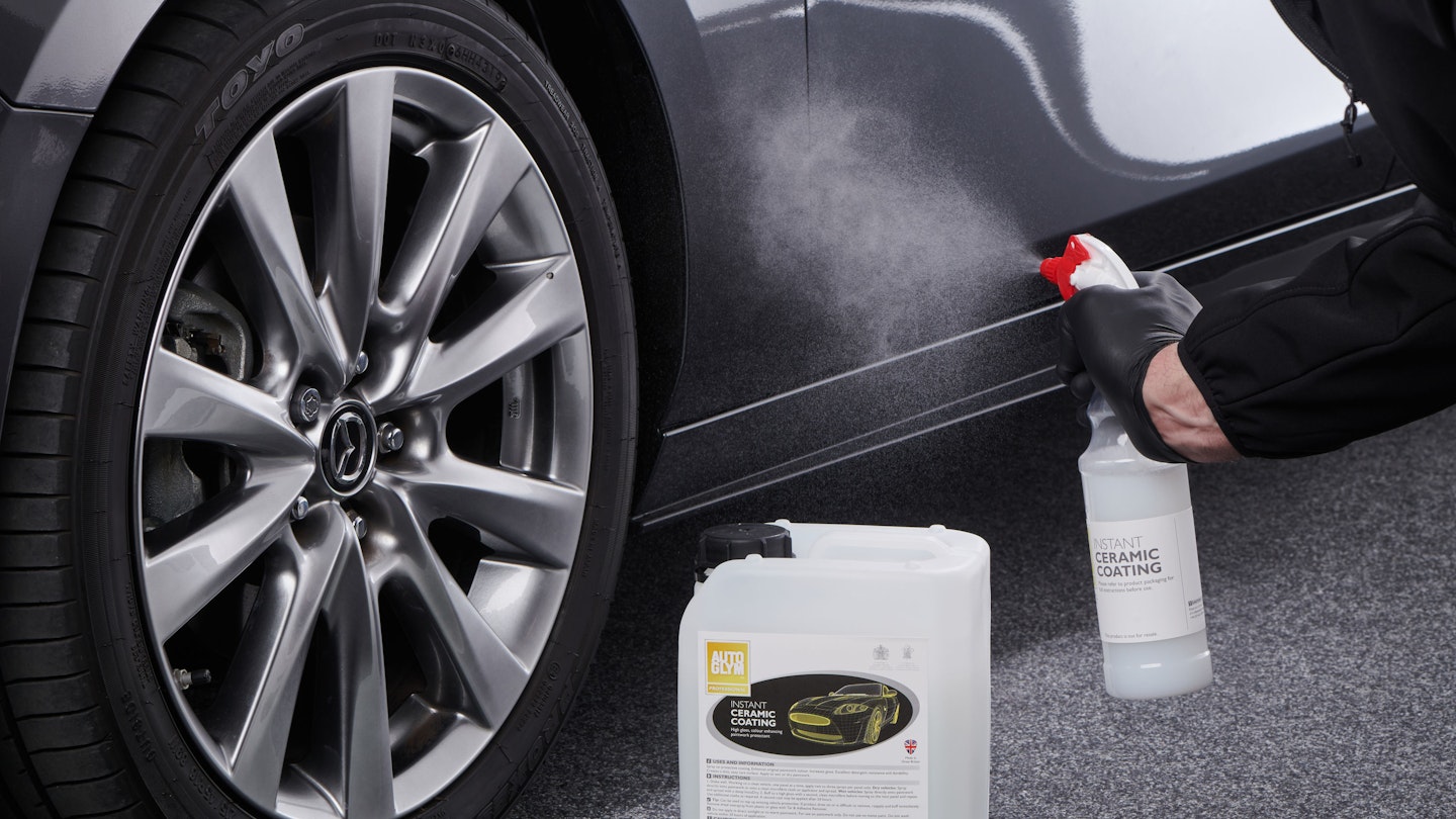 Autoglym Instant Ceramic Coating being applied to a car