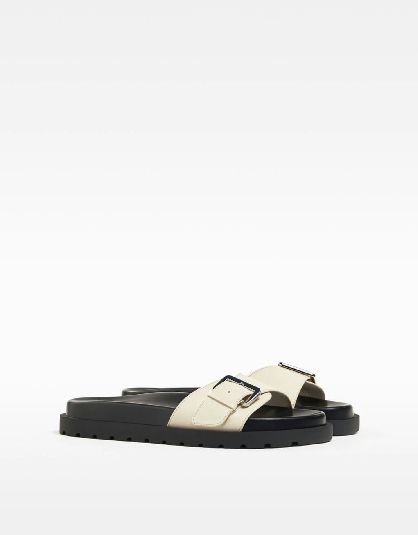 Bershka, Flat Sandals With Buckle, WAS £19.99 NOW £11.99