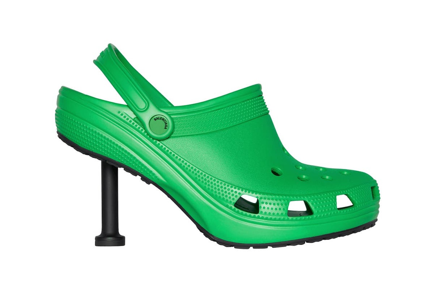 A grass green pair of stiletto heels from Balenciaga x Crocs