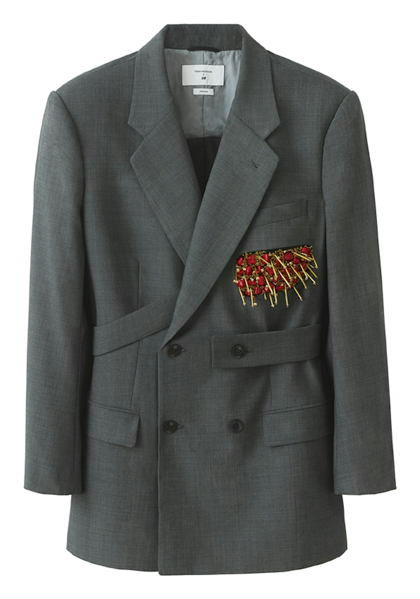 TOGA ARCHIVES x H&M, Grey Double Breasted Blazer, £119.99