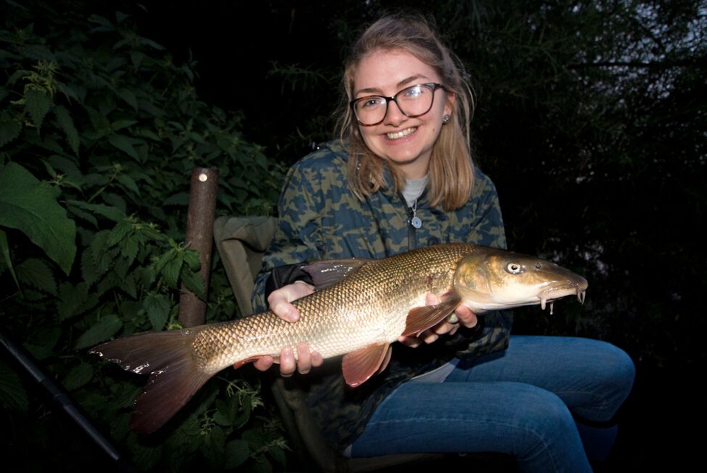 Helen Coyle gets to grips with a barbel. It’s hoped that events aimed specifically at women will draw more anglers like Helen into our sport