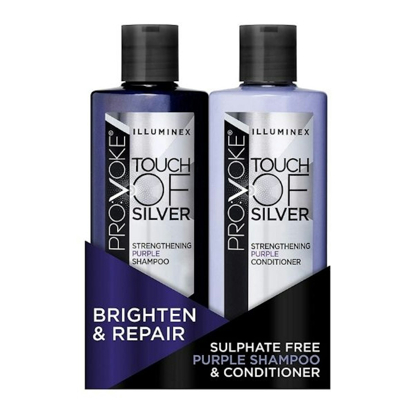 PRO:VOKE Illuminex Touch of Silver Strengthening Purple Shampoo and Conditioner
