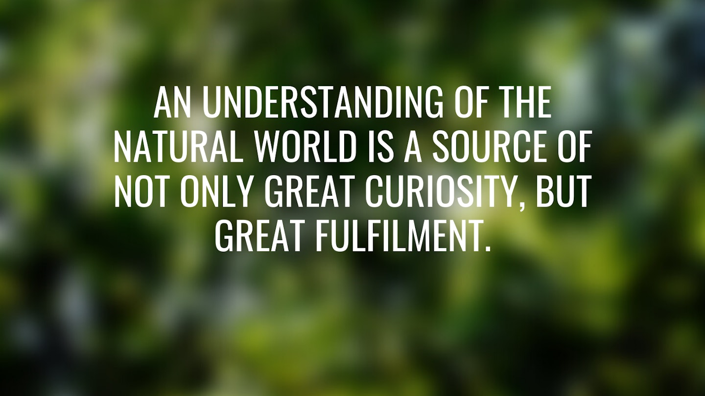 3.	"An understanding of the natural world is a source of not only great curiosity, but great fulfilment.