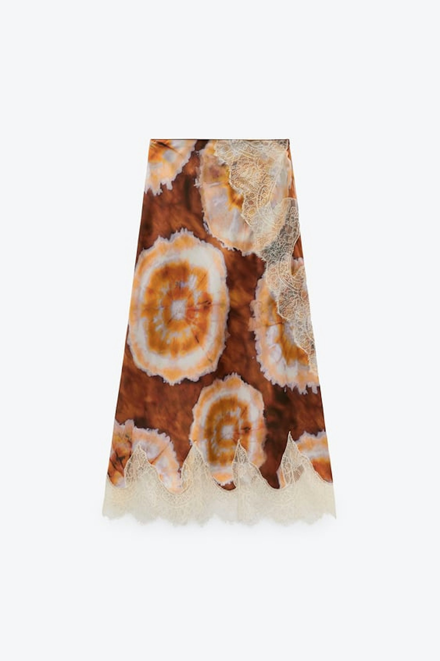 Zara, Printed Skirt With Lace Applique, £49.99