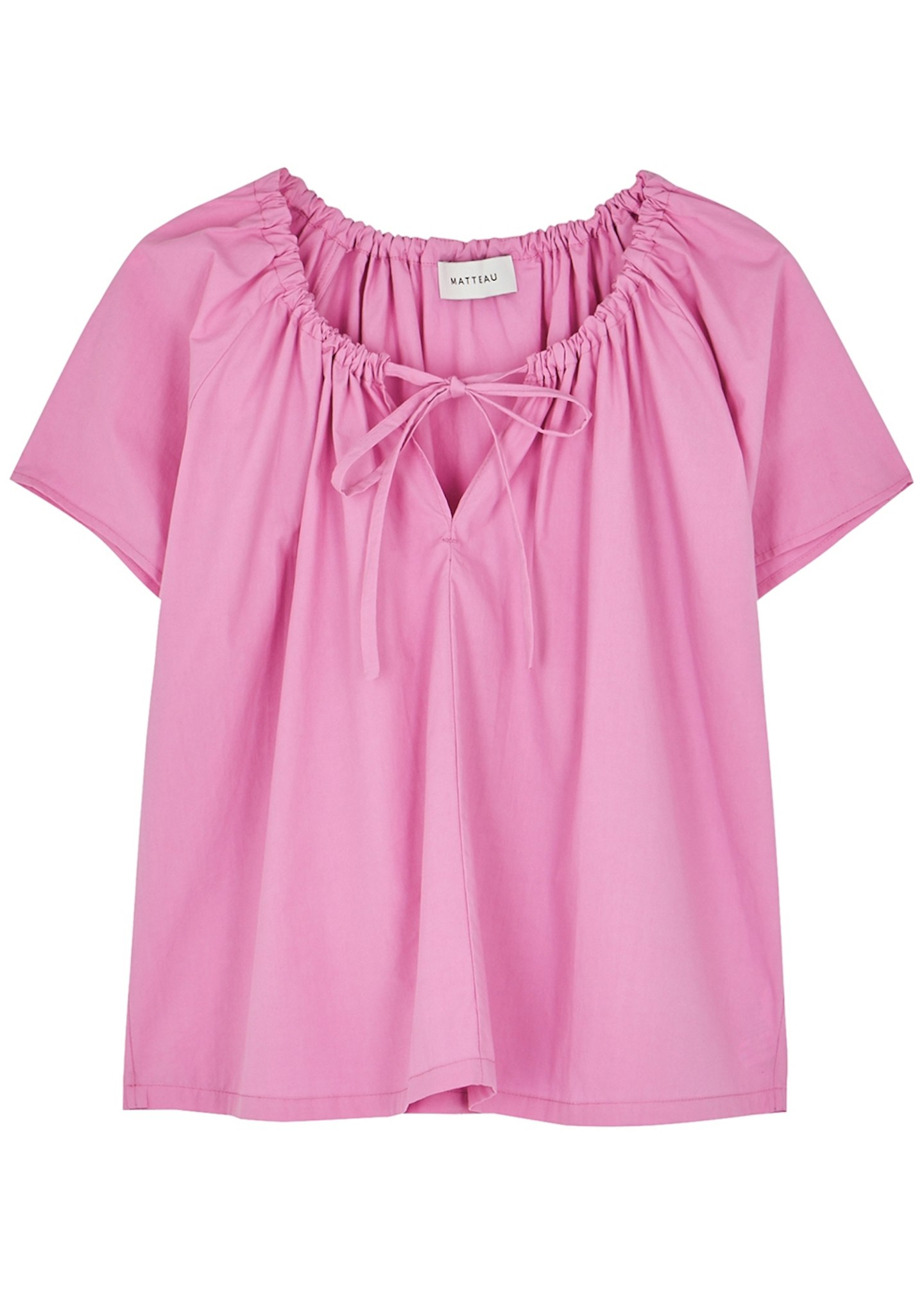Matteau, The Drawcord pink cotton blouse, £170