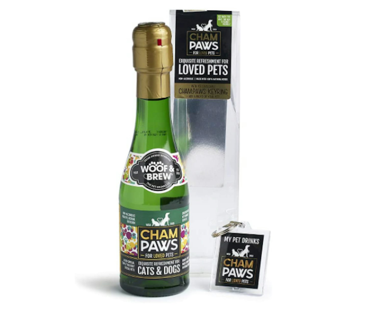 woof&brew champagne for cats